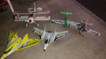 RC Electric planes lot of 5 planes and extra props wood and composite