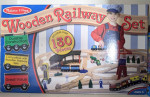 Double-Sided Wooden Train Table with Drawer and Train Set