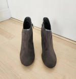 Super hot grey fasionable ankle leather suede heel shoes