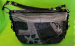 Coach Patchwork Black Grey & Silver Leather Purse Shoulder Tote