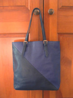 LEATHER TOTE HANDBAG & WRISTLET -NYC Designer Michelle Vale -New Cond.