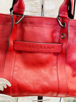 LONGCHAMP 3D Tote Crossbody Red Calfskin Bag