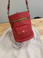 Authentic Pink Prada leather bucket- like New