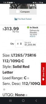 2 BRAND NEW (50 miles) General Grabber X3 red letter